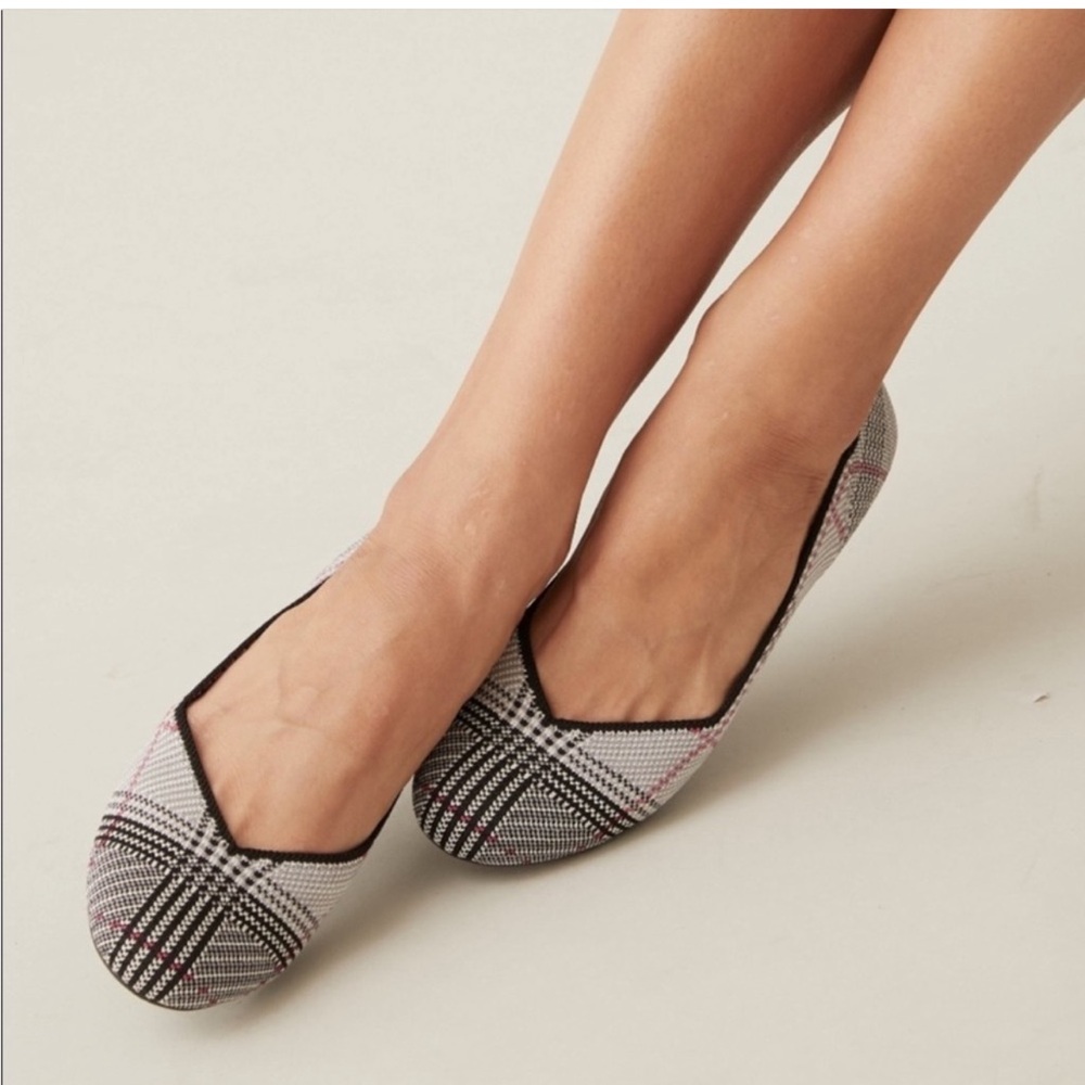 Rothy’s The Flat Glen Gray Plaid Round